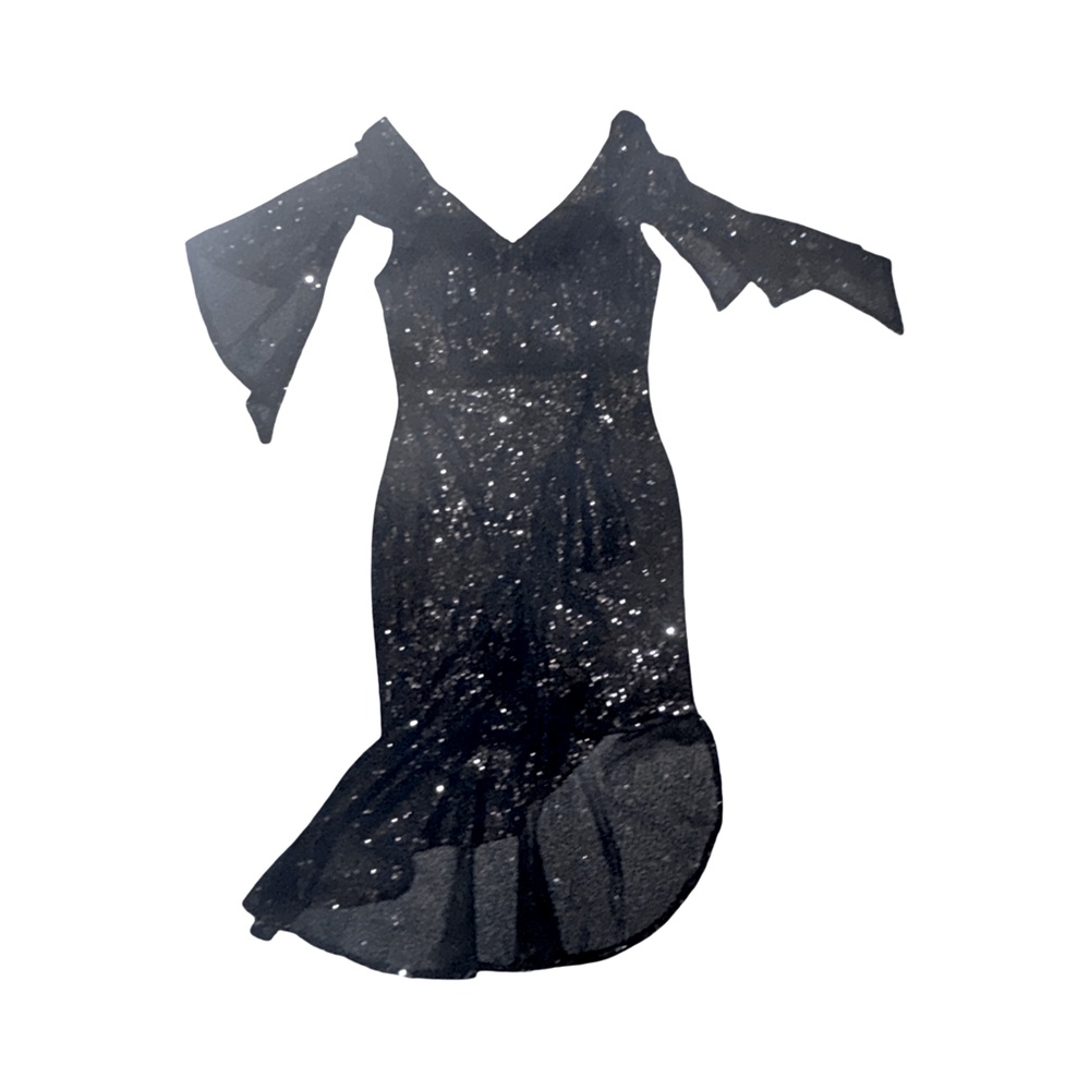 DELIA MACPHEE Asymmetrical Black Dress